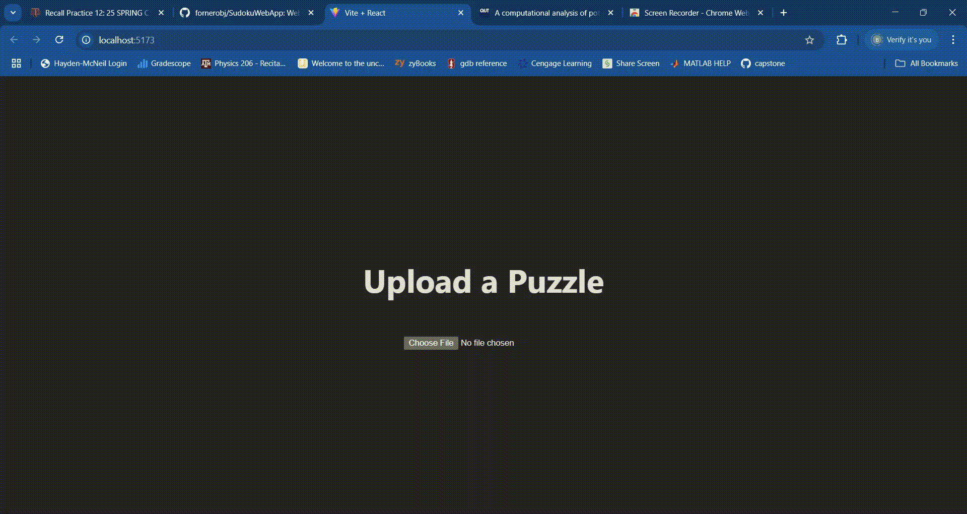 Parses uploaded images of Sudoku Puzzles and recursively solves